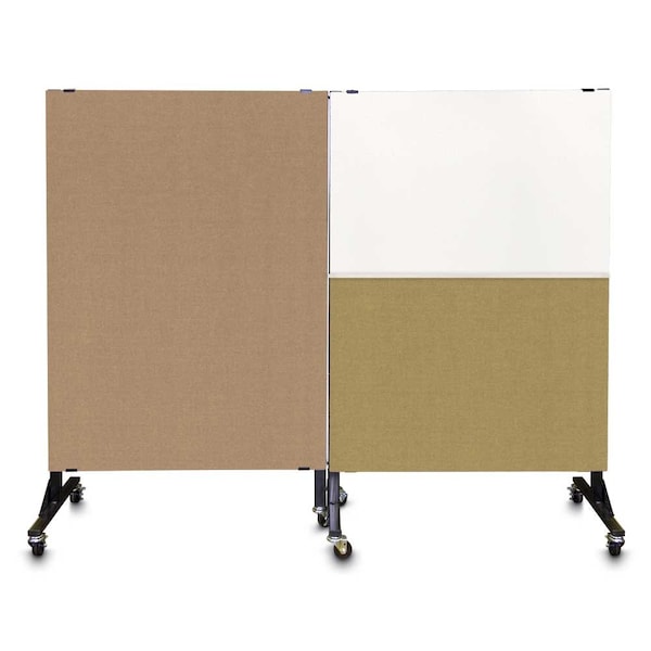 United Visual Products Sliding Door Indoor Enclosed Corkboard, 4 UV9001ACS4824-BLACK-COBACC - main